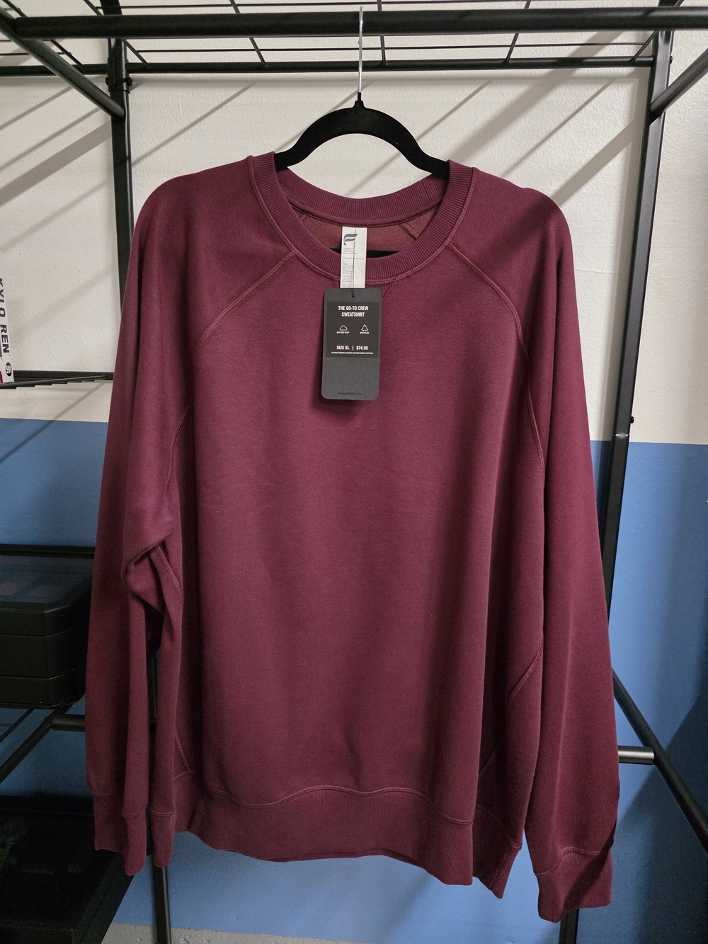 Fabletics Men's Crewneck Sweater in Burgundy
